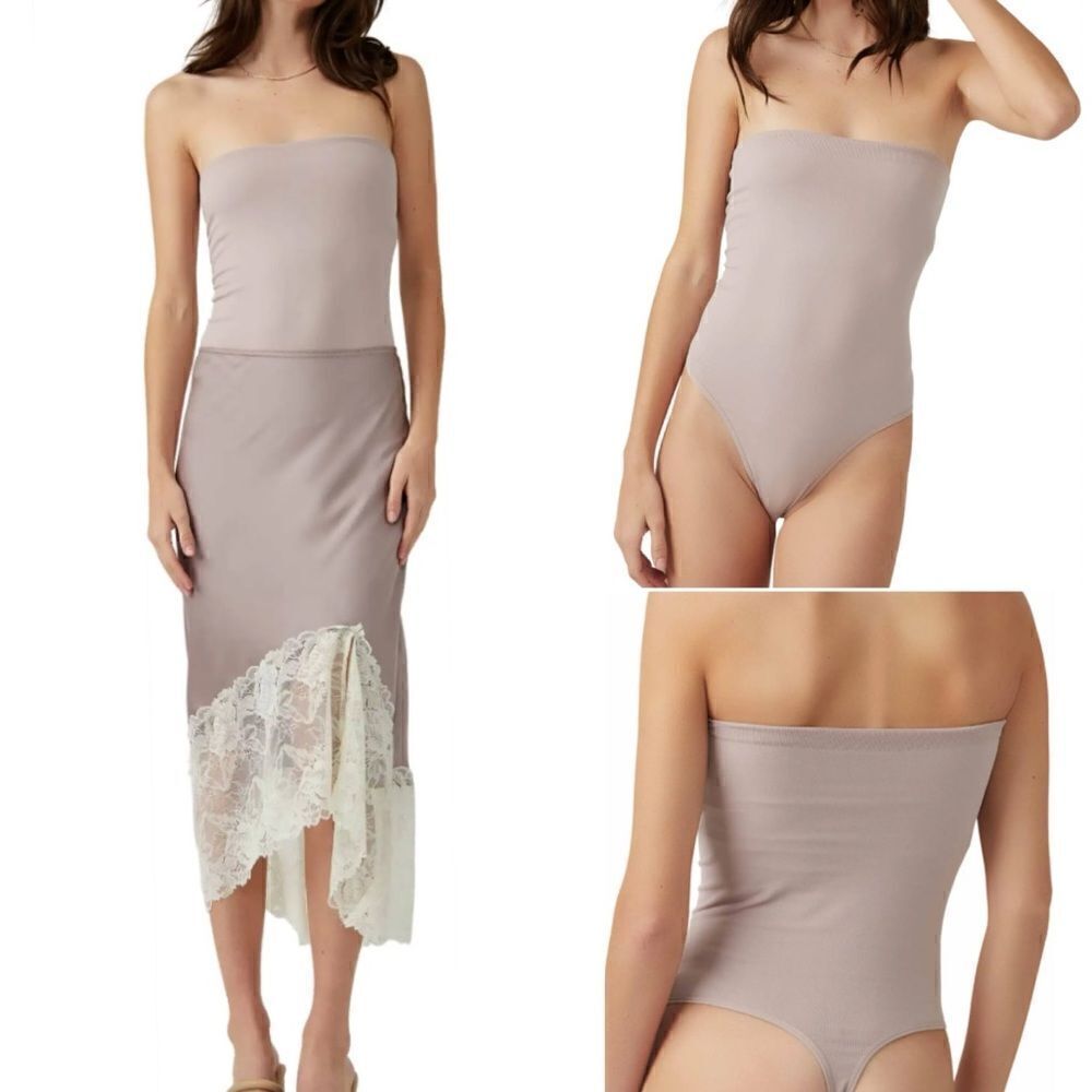 NWT Free People Intimately Tati Seamless Tube Bodysuit in Taupe Size: M-L